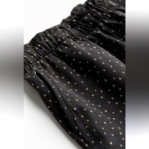 Polka Dot Navy and White mini skirt w elastic waist and pockets women's Small